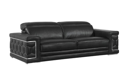 Tranquil Trellis Leather Sofa Set