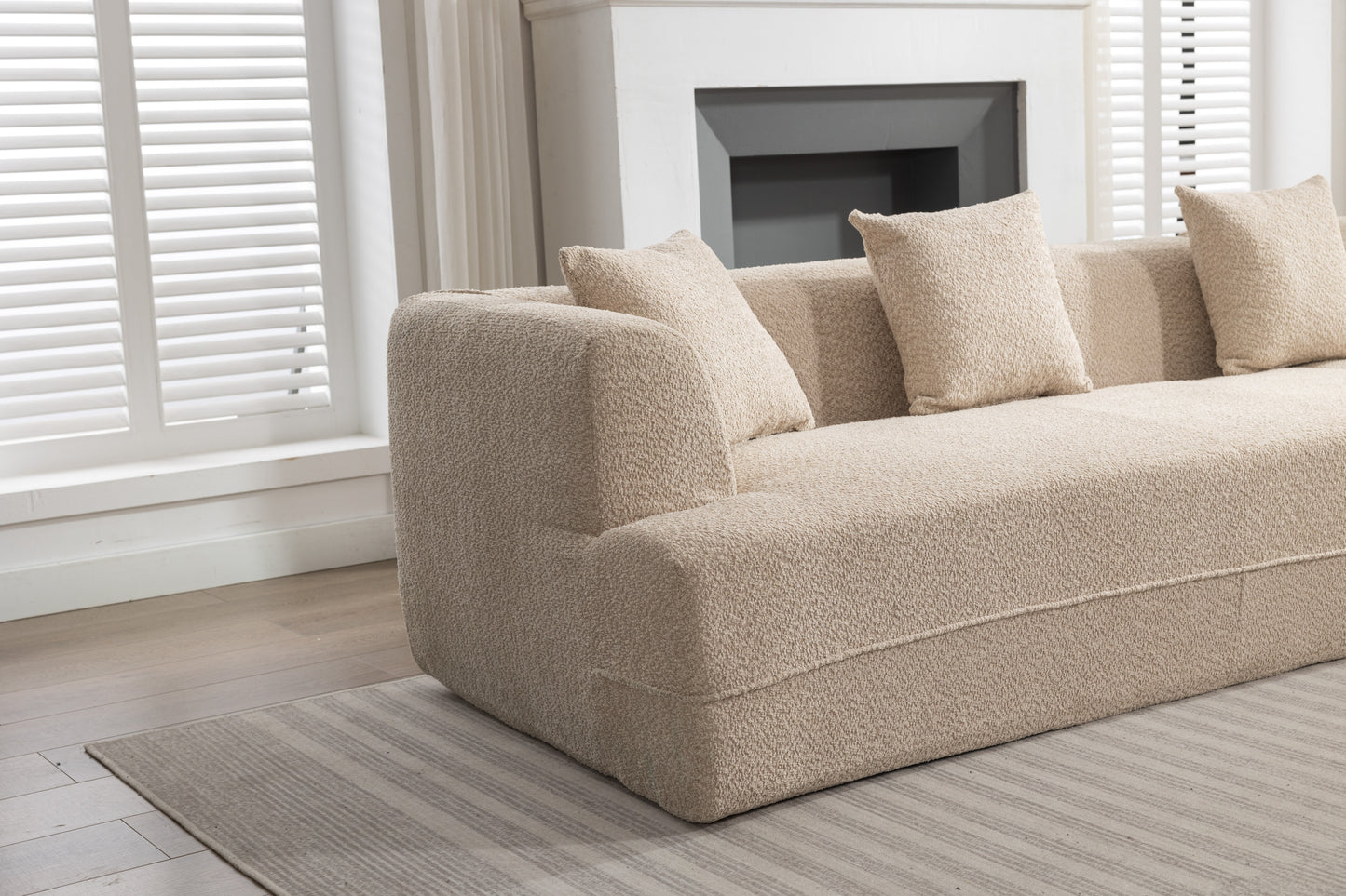Modular Sectional Sleeper Sofa Set, Light Brown