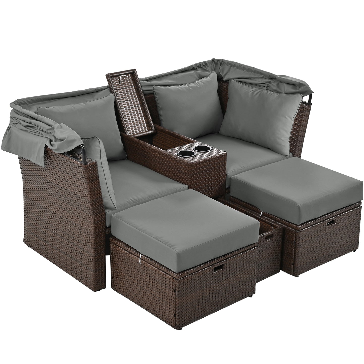 2-Seater Outdoor Patio Daybed Outdoor Double Daybed