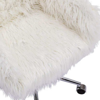 Modern Faux fur home office chair, fluffy chair, makeup vanity Chair