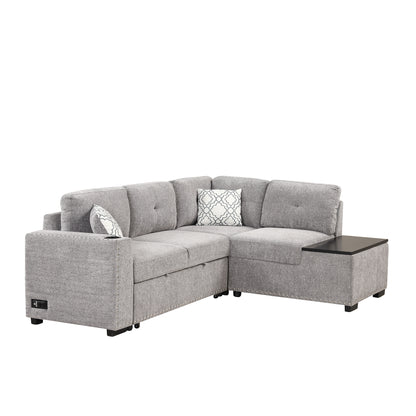 Reversible Sectional Sofa Bed, L-Shaped