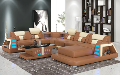 Celestial Crest Leather Sectional