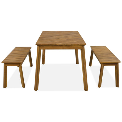 3 Pieces Acacia Wood Dining Set For Outdoor & Indoor Furniture