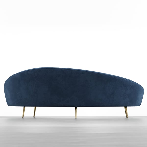 Modern 95" Bronze Velvet Curved Sofa, 3 Seaters