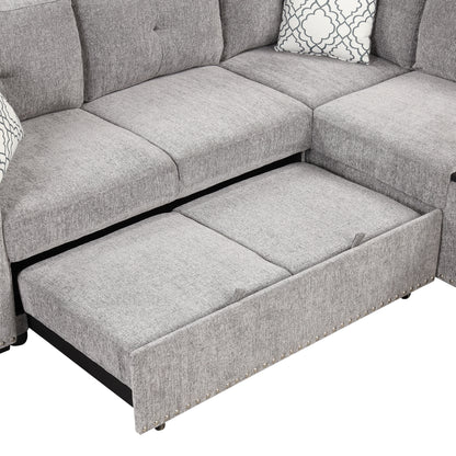 Reversible Sectional Sofa Bed, L-Shaped