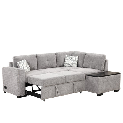 Reversible Sectional Sofa Bed, L-Shaped