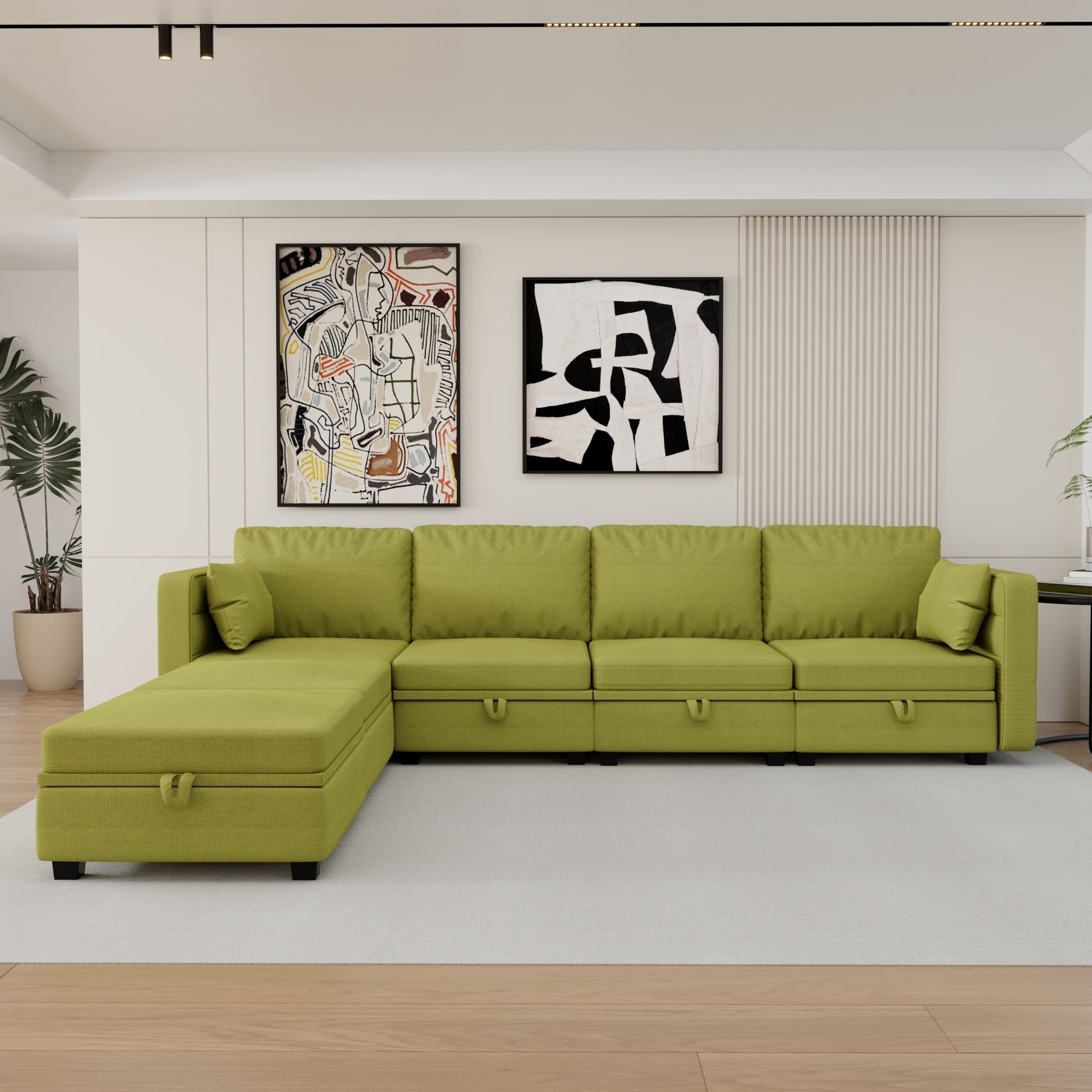 U-Shape Modular Sectional, Storage