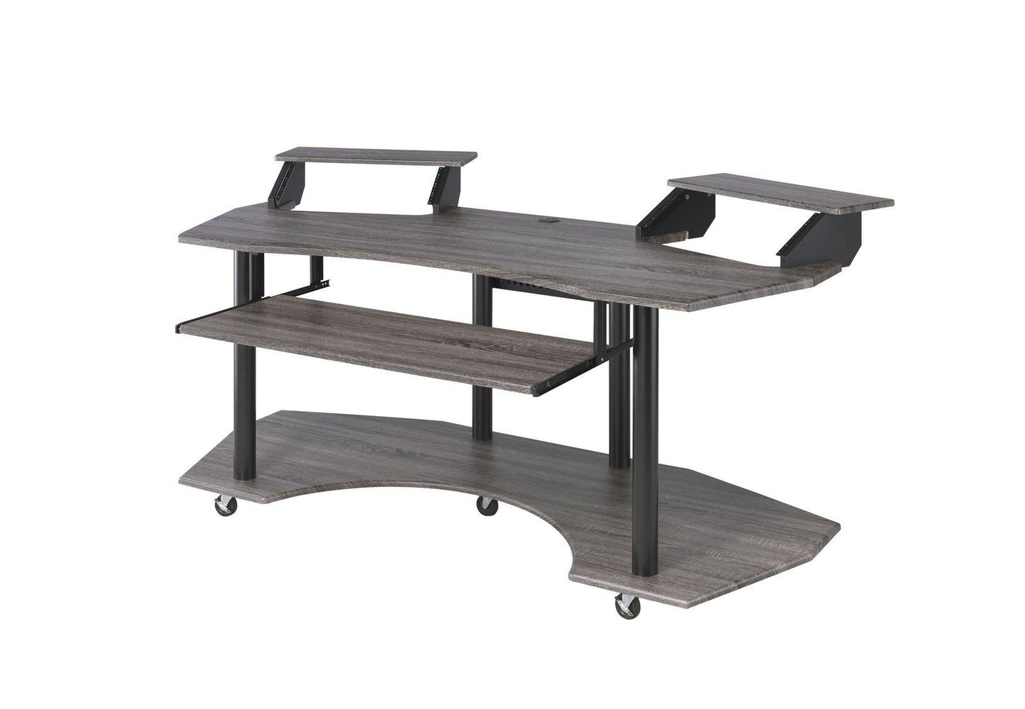 ACME Eleazar Computer Desk, Black Oak