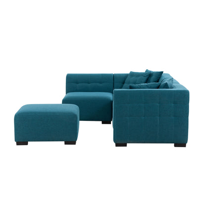 Sectional Sofa with Removable Ottoman Green