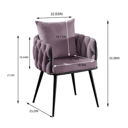 Purple Dining Chairs, Set of 2, Black Legs, Living Room