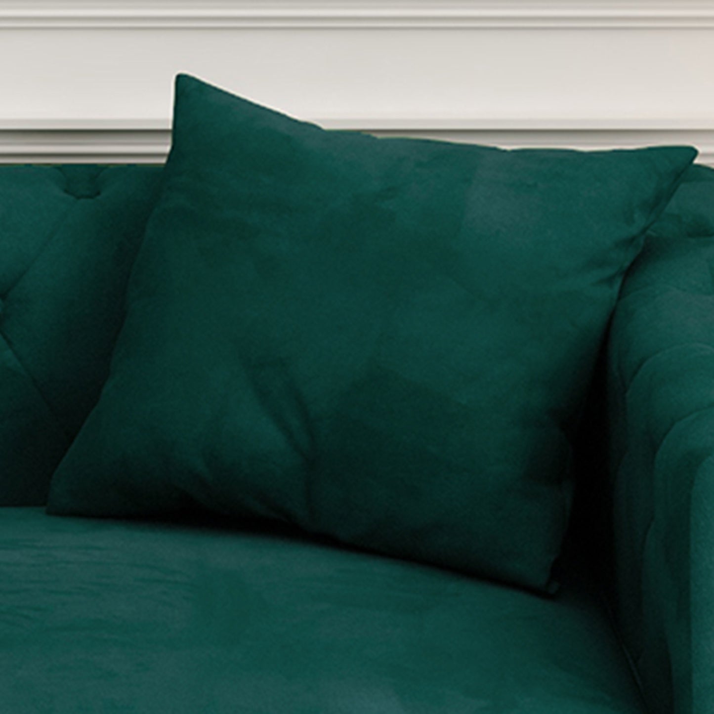 Velvet triple sofa for small Spaces, 2 pillows