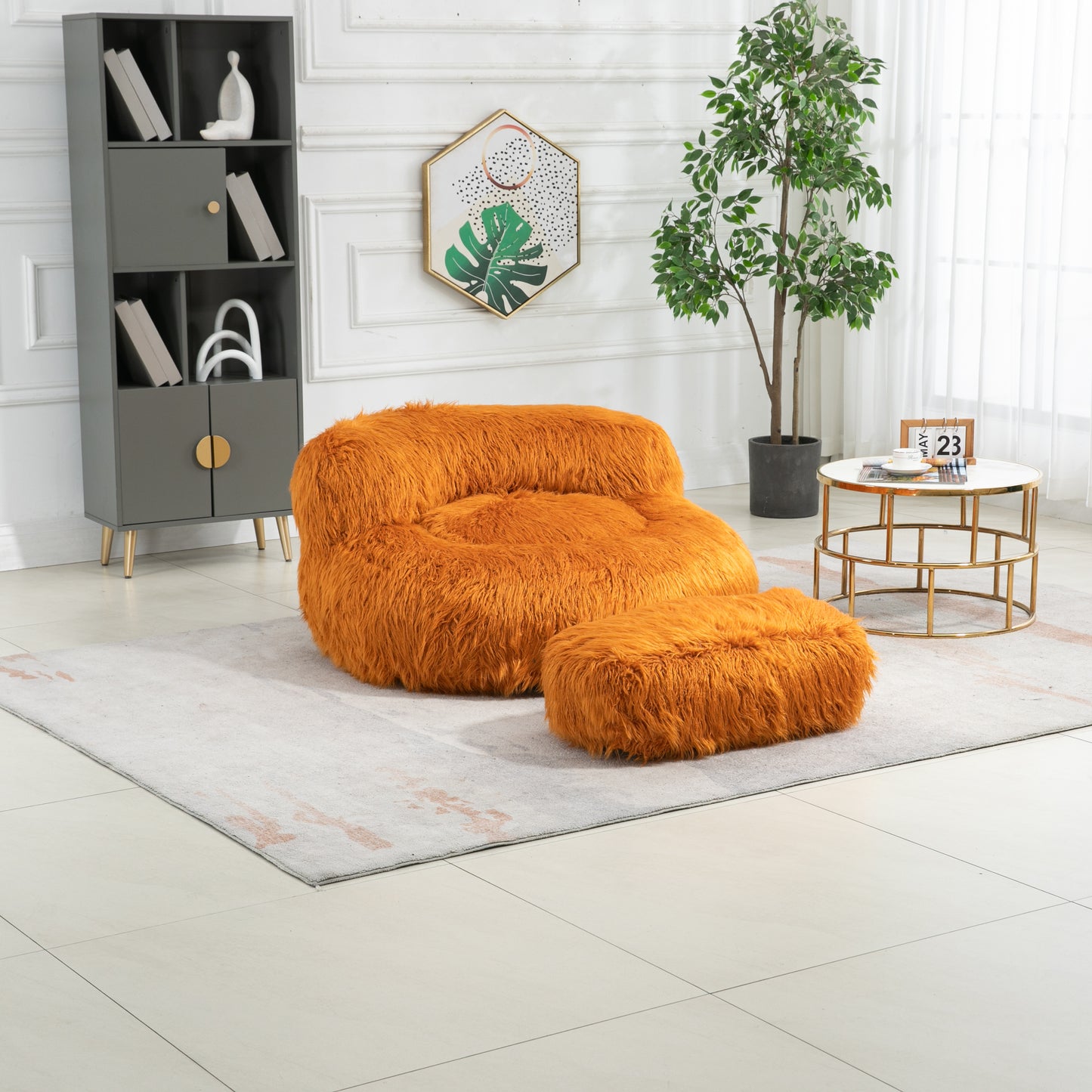 COOLMORE Bean Bag Chair Faux Fur Lazy Sofa