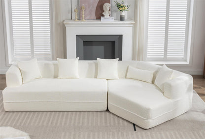 Modular Sectional Sleeper Sofa Creamy-White