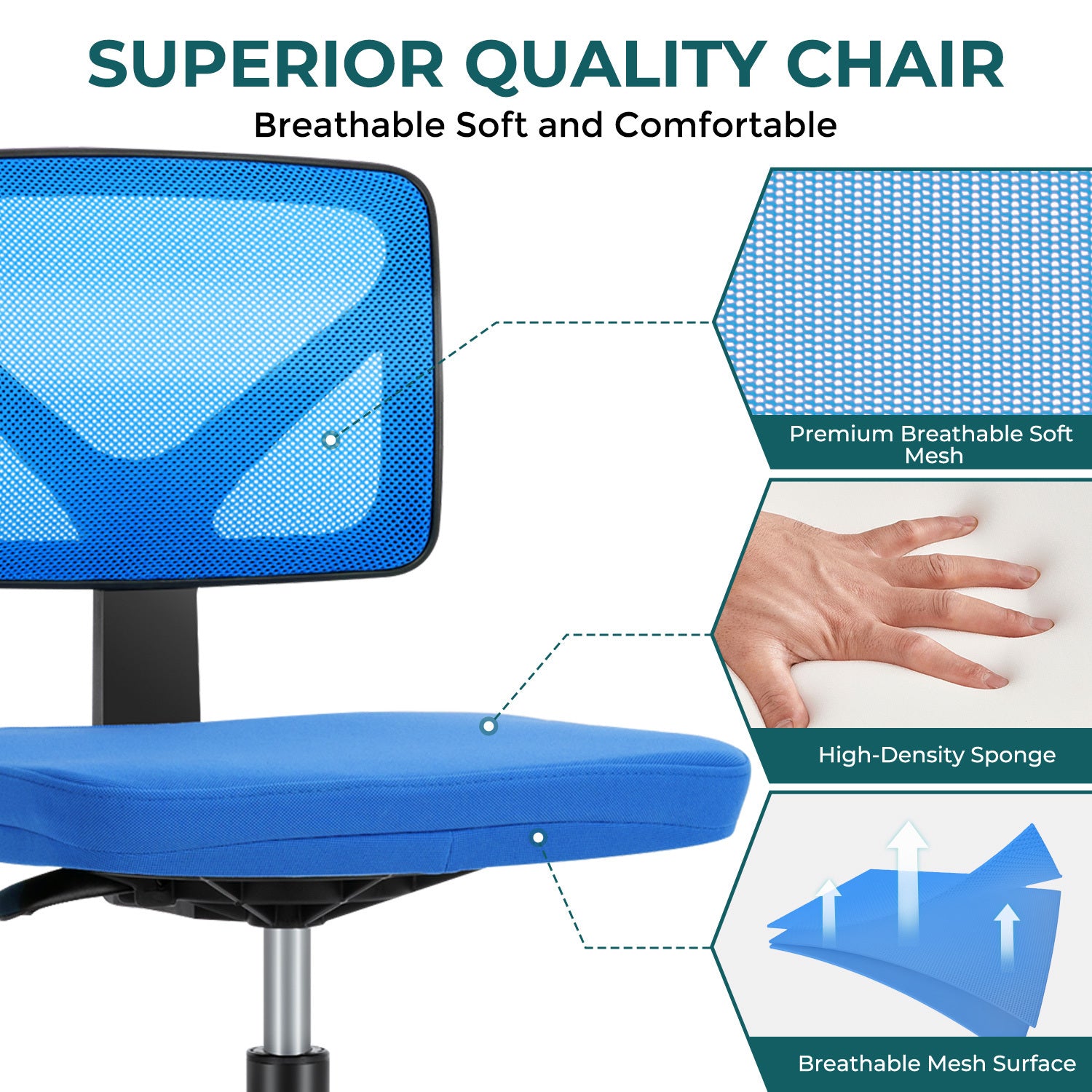 Desk Chair Small Home Office Chair with Lumbar Support