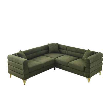 Sectional Sofas Couch, 5-Seater with 3 Cushions