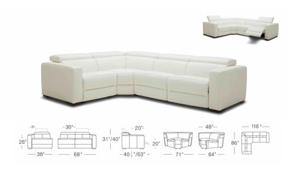 5 pieces Reclining Sectional With Adjustable Headrest