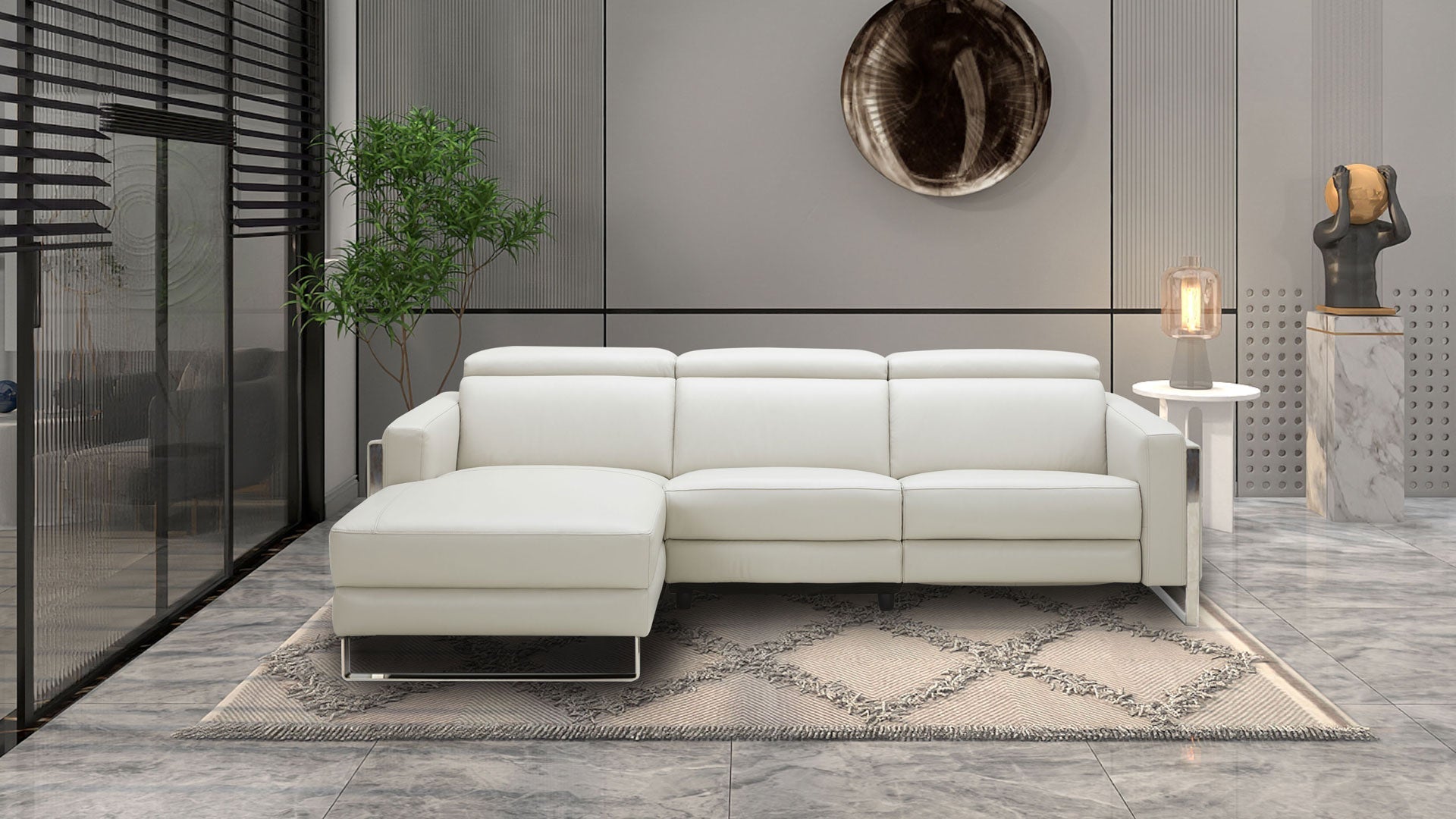 Elysium Top-Grain Leather Sofa Sectional