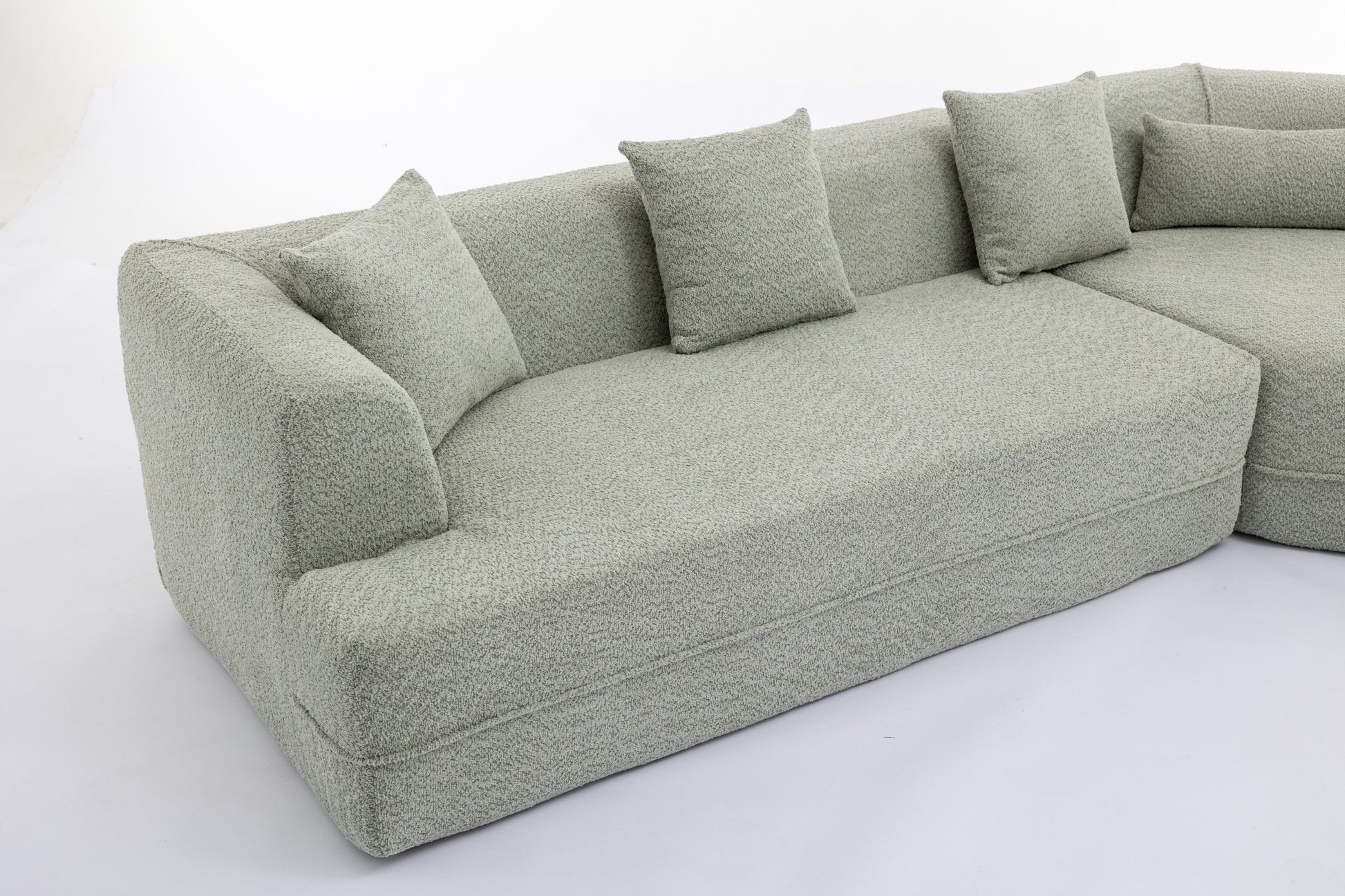 Modular Sectional Sleeper Sofa Set, Green