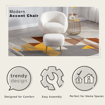 Comfy Accent Chair, Ottoman, Living Room.