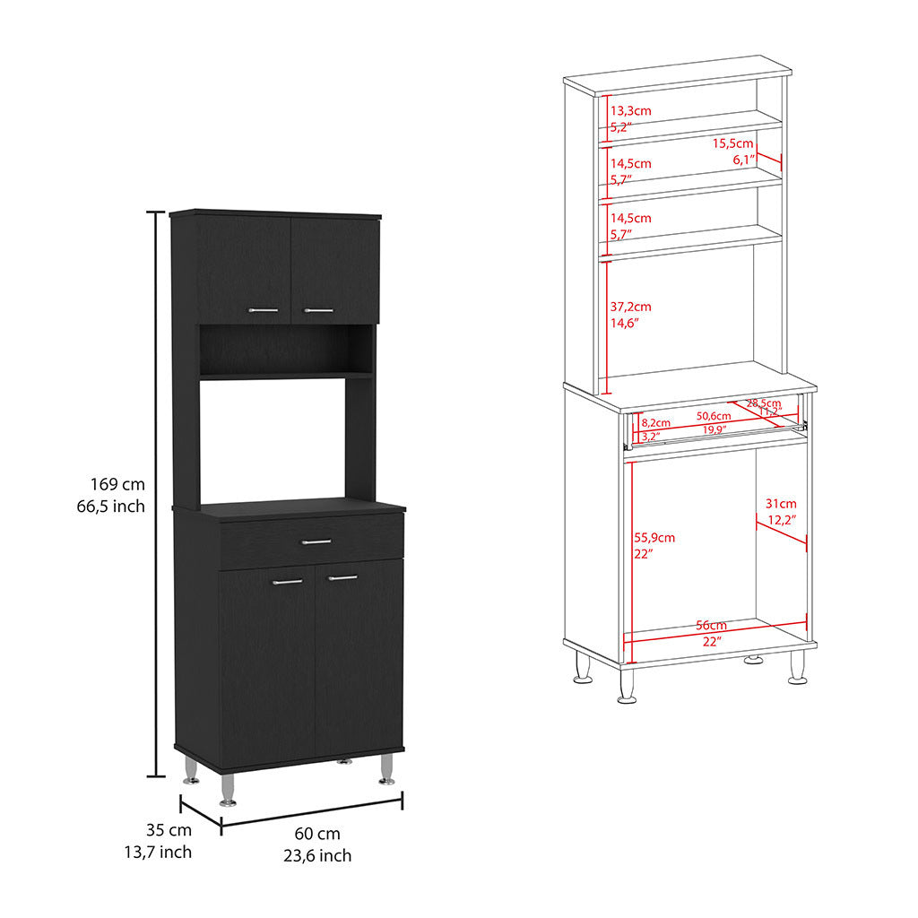 Countertop, Closed & Open Storage -Black