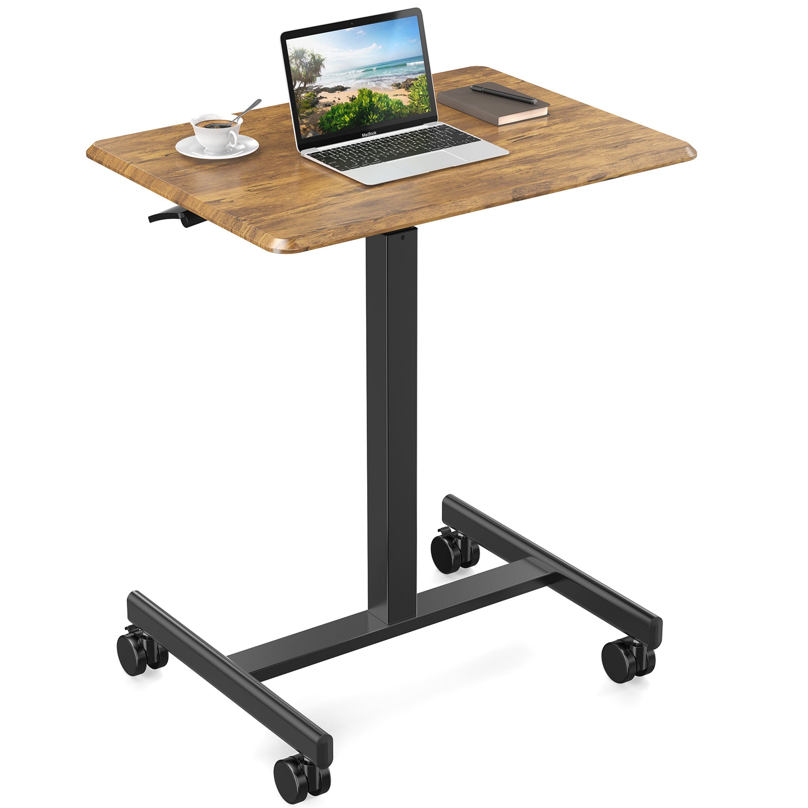 Mobile Rolling Standing Rolling Desk Laptop Computer Cart for Home