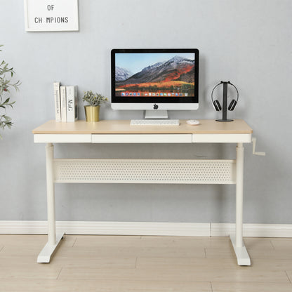 Adjustable Height  Stand up Desk with Metal Drawer