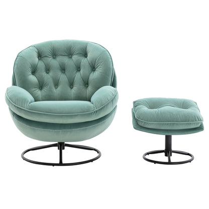 Accent chair Living room Chair, Ottoman-TEAL