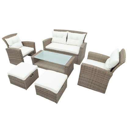 U-style Patio Furniture Set, 4 Piece Outdoor All Weather