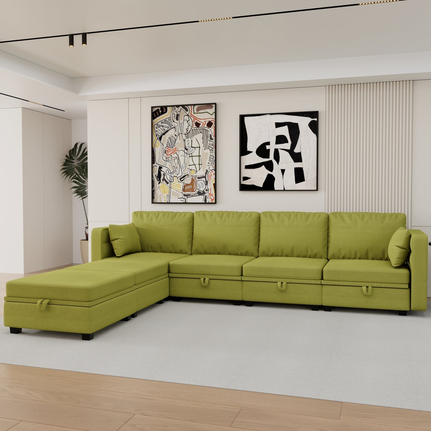 U-Shape Modular Sectional, Storage