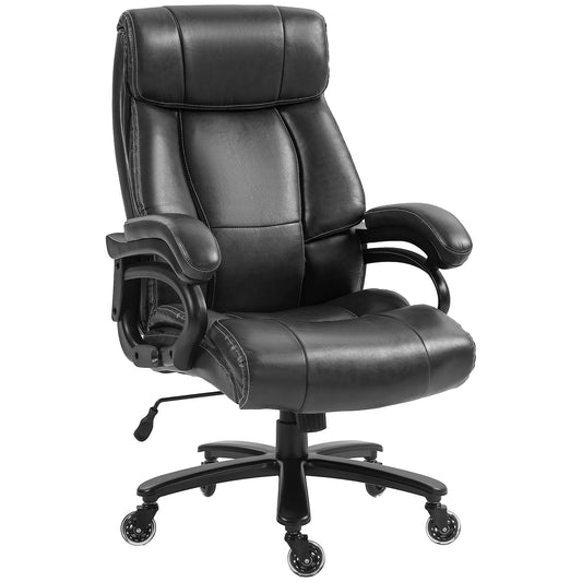Vinsetto Office Chair, Leather Desk Chair 400lb, Black