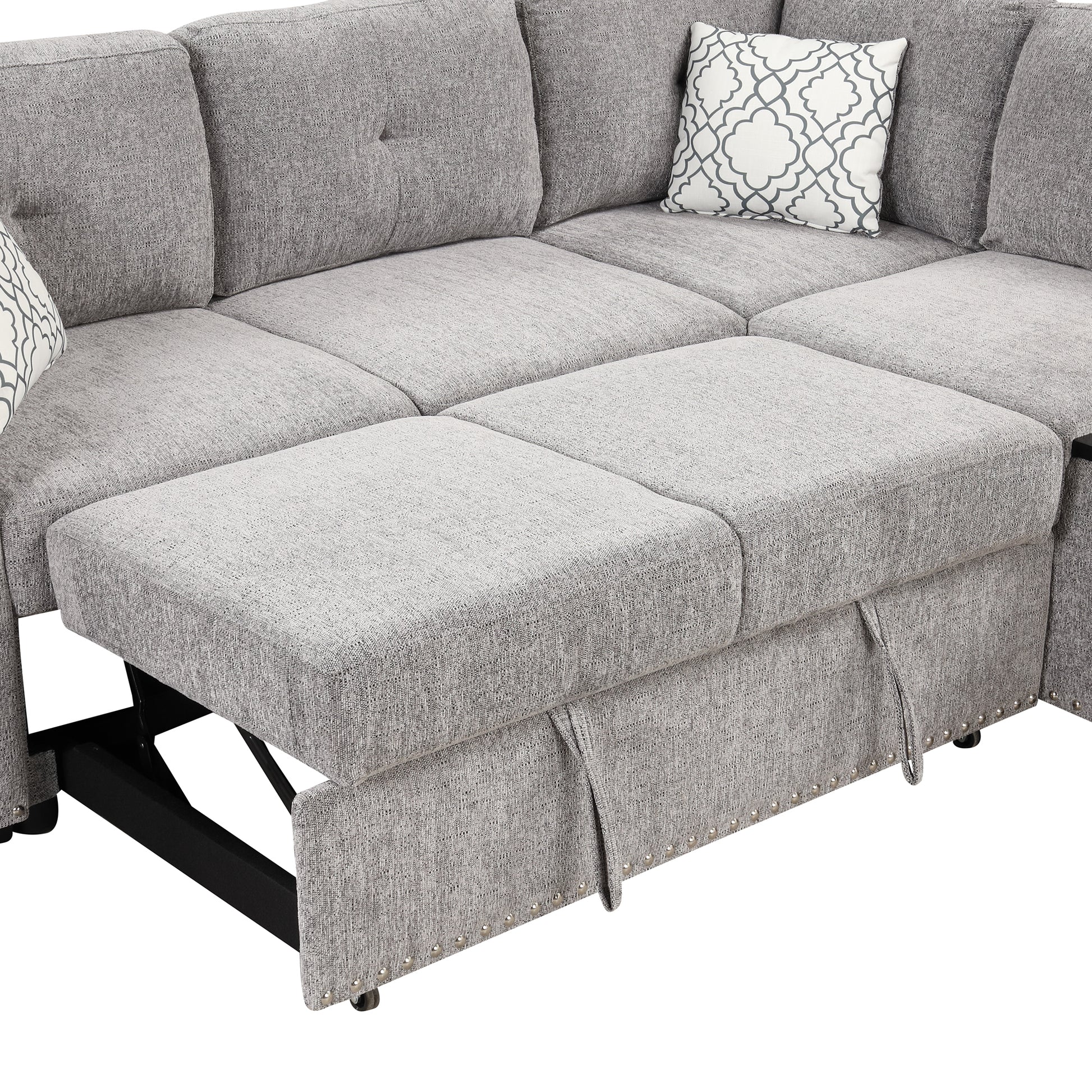 Reversible Sectional Sofa Bed, L-Shaped