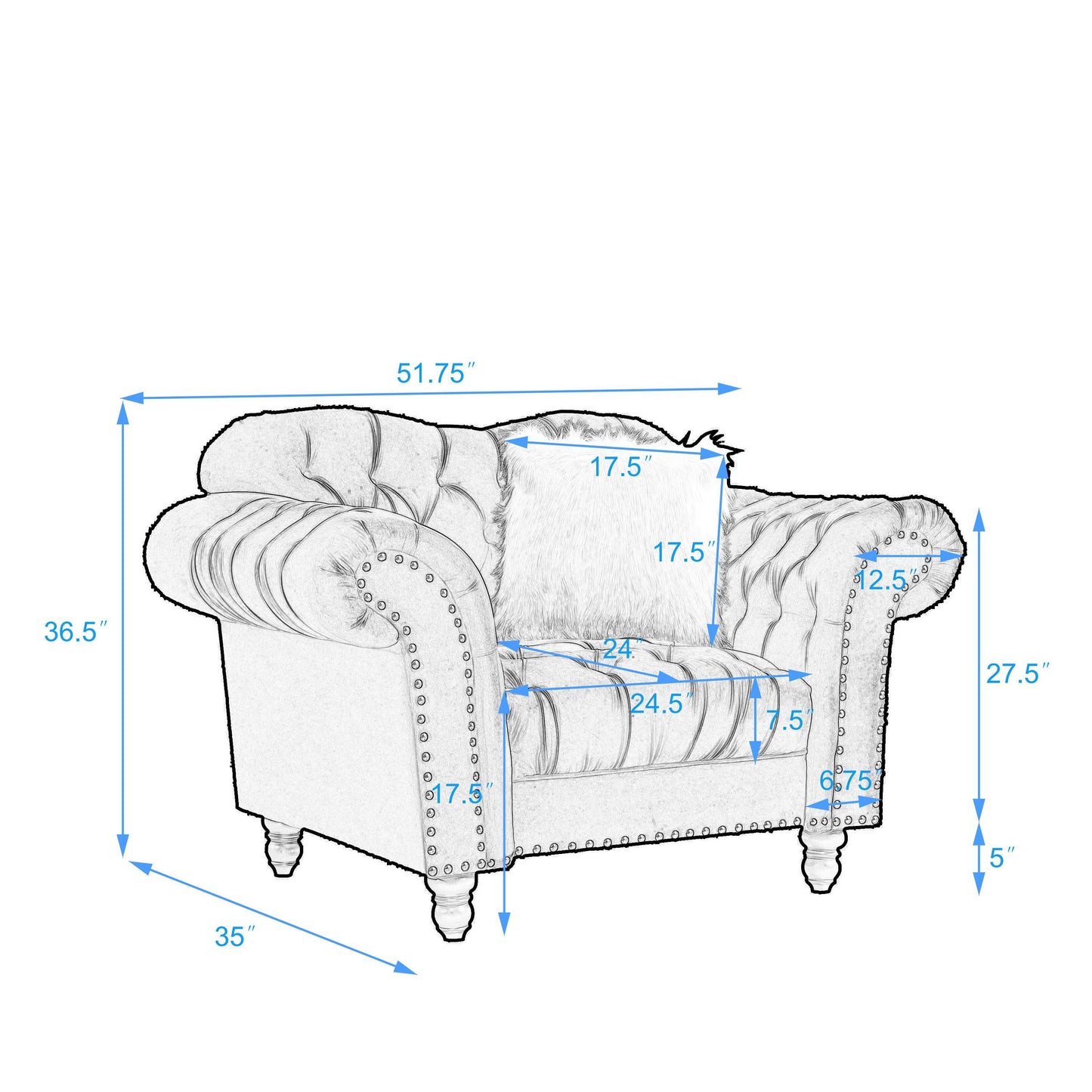 3-Pc Living Set: Sofa, Loveseat, 5 Pillows