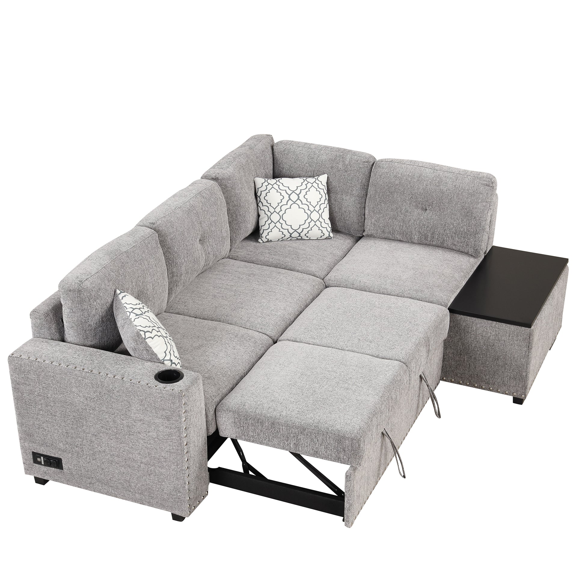 Reversible Sectional Sofa Bed, L-Shaped