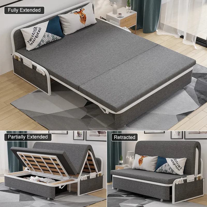 Modern Linen  Convertible  Sofa Bed Storage