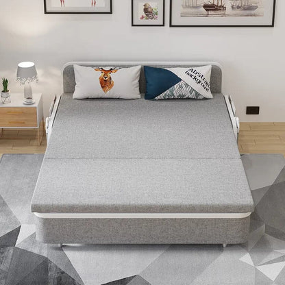 Modern Linen Convertible Sofa Bed Storage