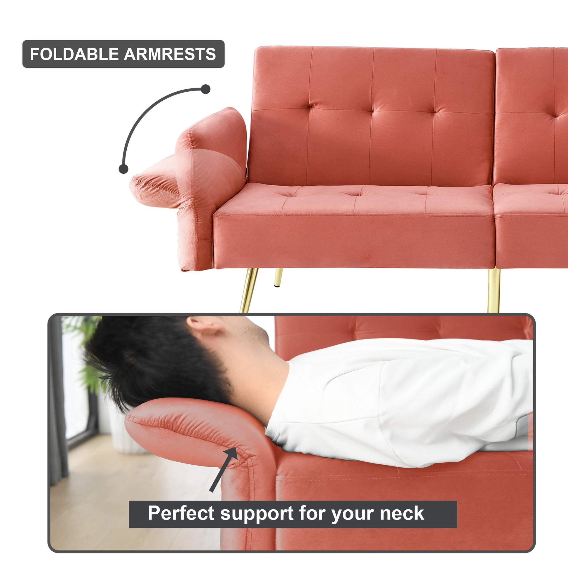 Italian Futon Sofa Bed, Convertible Sleeper Loveseat
