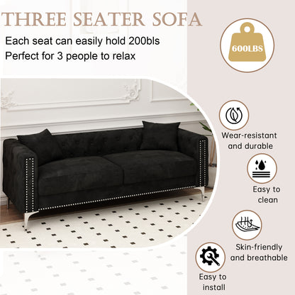 Sofa Loveseat velvet triple sofa, small Spaces