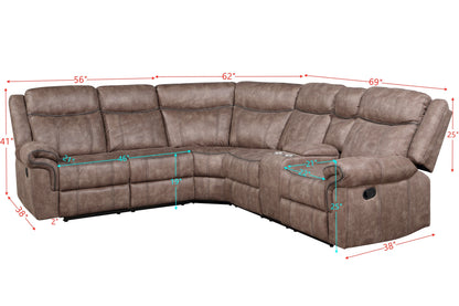 Sectional Sofa in Elegant Two-Tone Chocolate