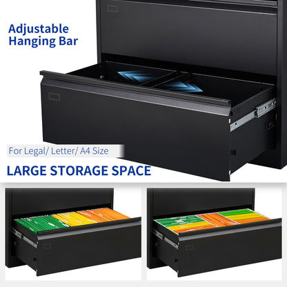 2 Drawer Lateral Filing Cabinet Large Deep Drawers Lockable