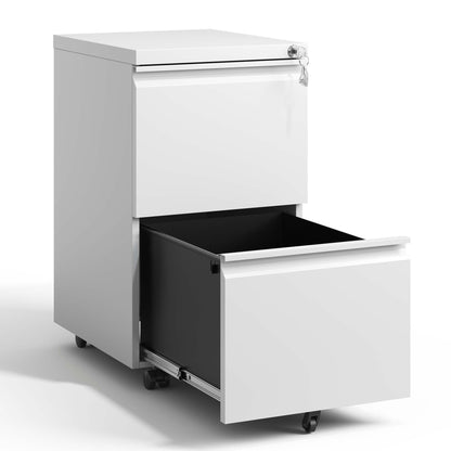 2 Drawer Metal Mobile File Cabinet, Rolling File