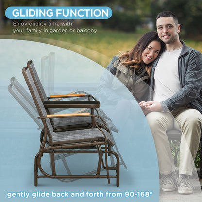 2 Person Outdoor Glider Bench, Patio Swing Glider Chair Loveseat