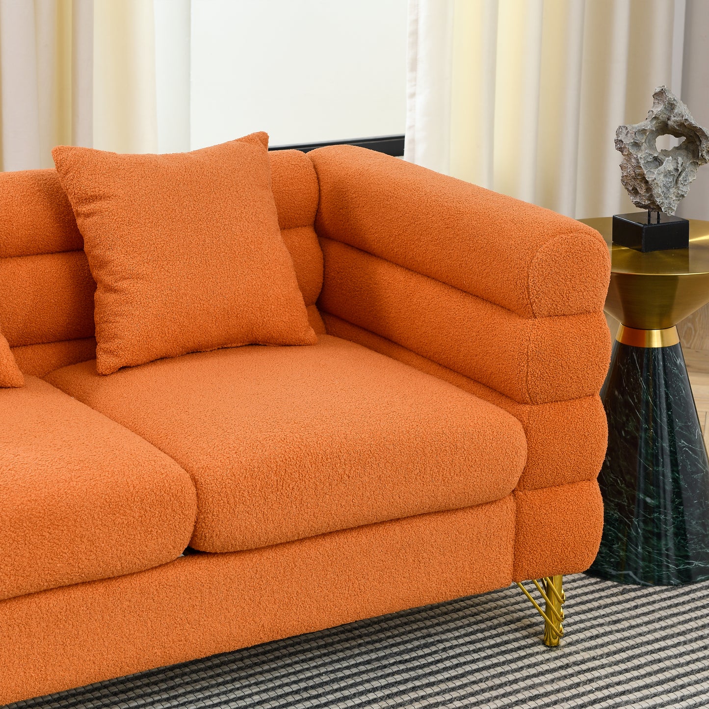 L-Shaped Sectional Sofas Couch, 5-Seater with 3 Cushions.