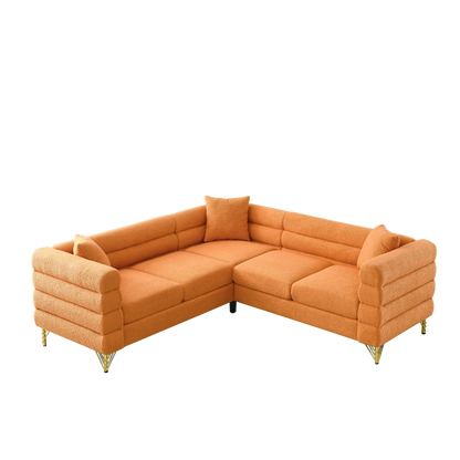 L-Shaped Sectional Sofas Couch, 5-Seater with 3 Cushions.