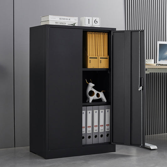 Metal Storage Cabinet with Locking Doors and Adjustable Shelf
