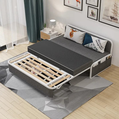Linen Convertible Sofa Bed, Storage