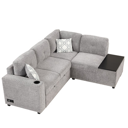 Reversible Sectional Sofa Bed, L-Shaped