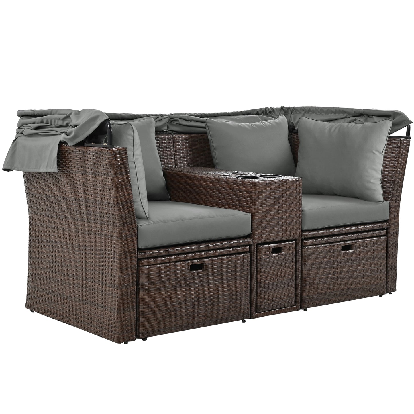 2-Seater Outdoor Patio Daybed Outdoor Double Daybed