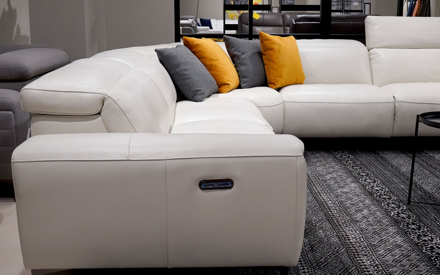 Top Leather Recliner Sectional