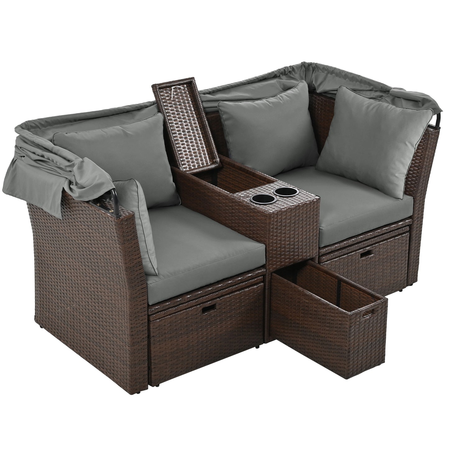 2-Seater Outdoor Patio Daybed Outdoor Double Daybed