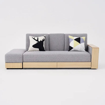 Full Sleeper Sofa Bed with Storage  Gray/White